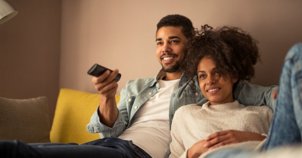 watch while high couple watching tv