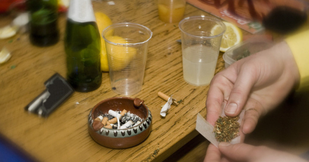 alcohol and cannabis table