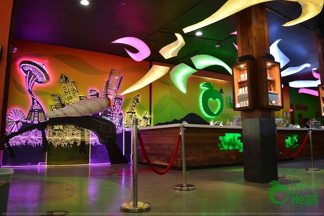 Visiting Have a Heart Dispensary interior shot with lighting